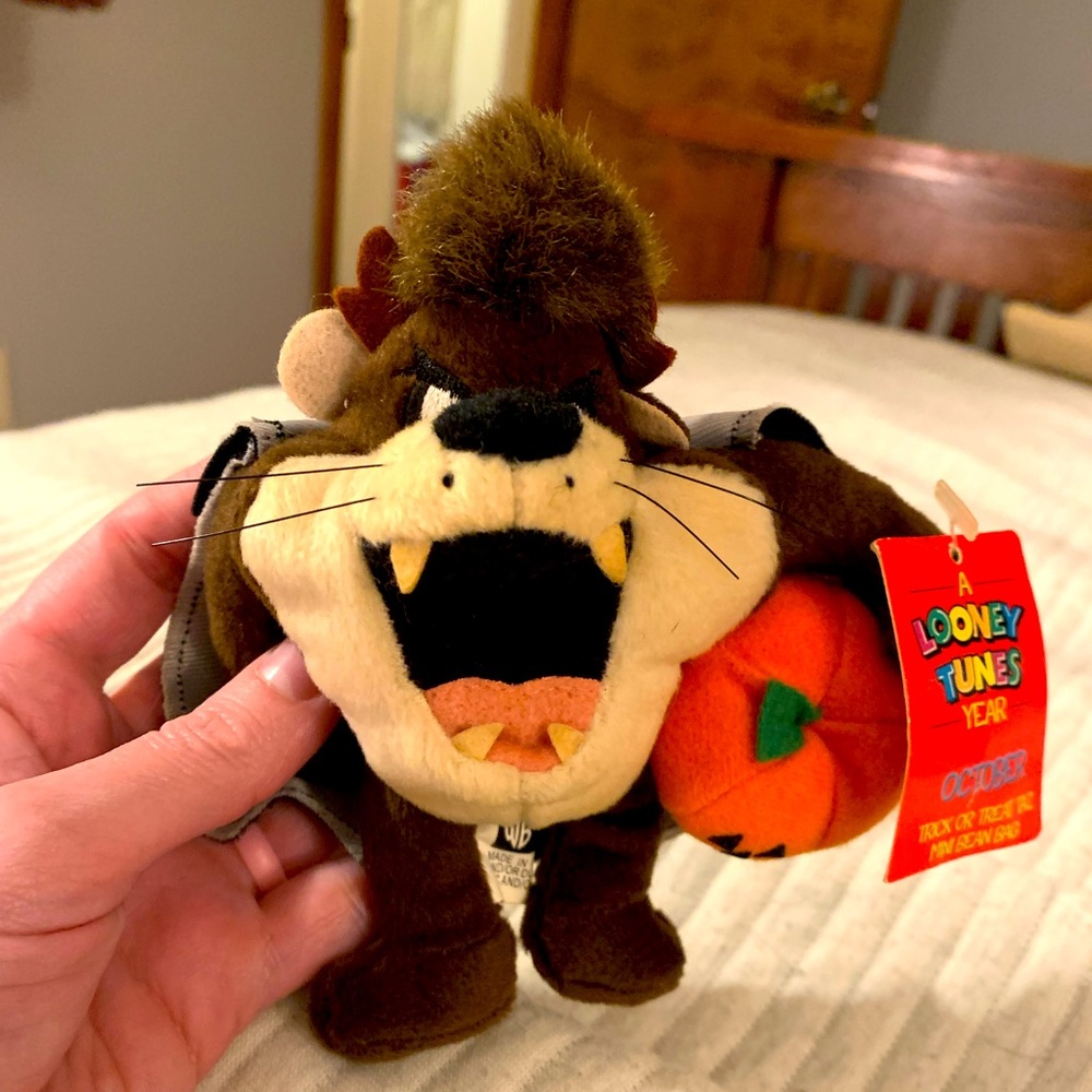 Vintage 1999 Trick or Treat Taz mini bean bag